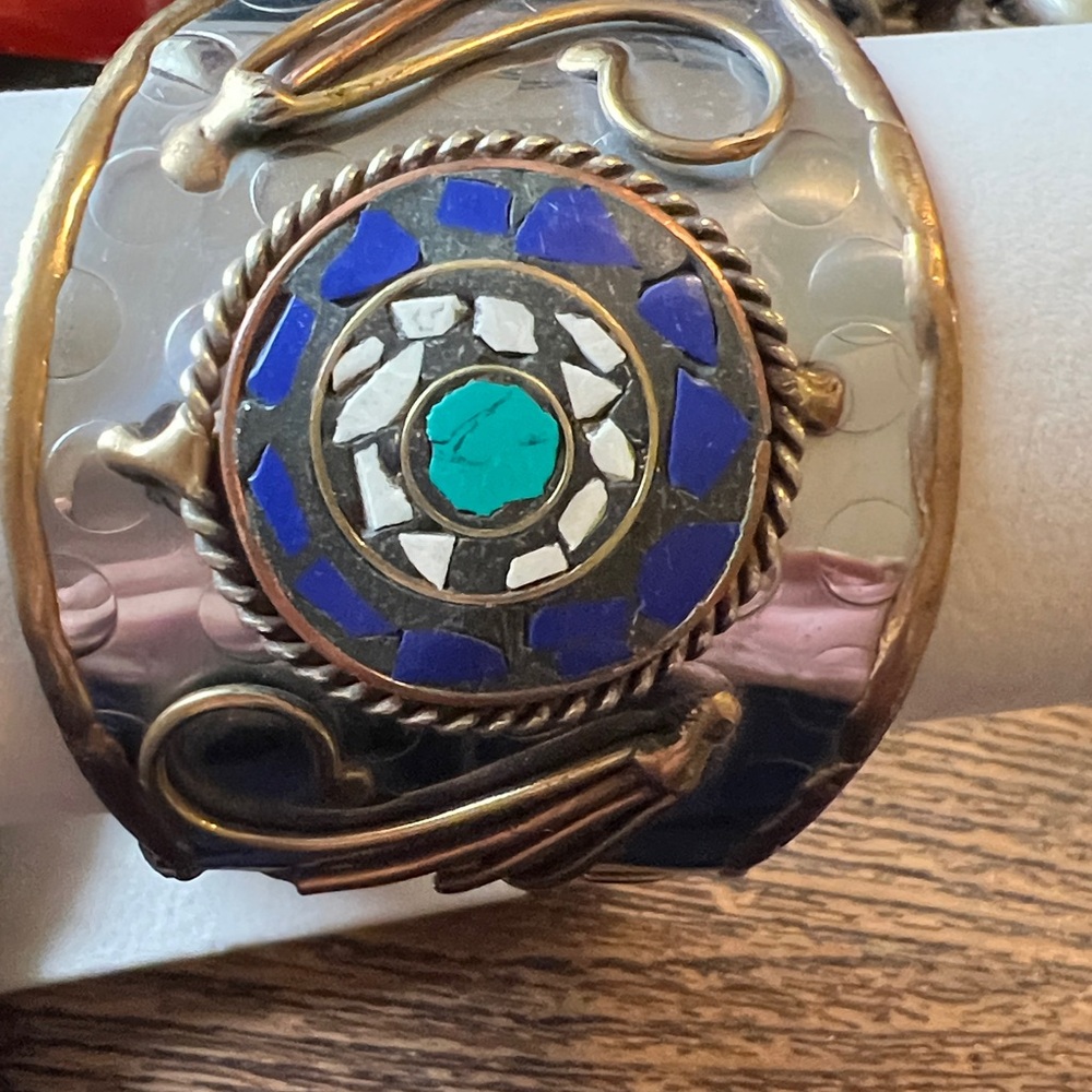 Handmade Silver Brass cuff boho bracelet